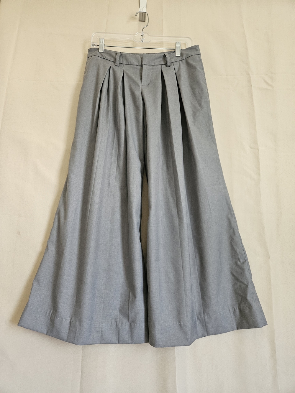 JC THE LABEL Tan Tan Pant Wide-Leg Pleated Lower Waist Trousers - Gray Size S